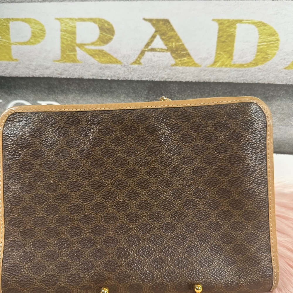 Celine Macadam Brown Monogram Chain Shoulder Bag - Picture 4 of 14